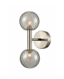 Franklite Franlite FL2436-2 Atmo 2 Light Wall Light In Modern Black And Chrome Finish