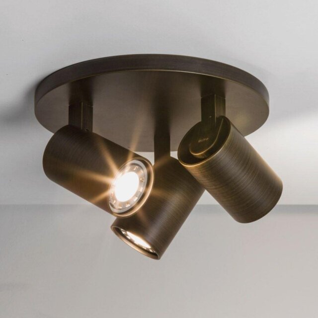 Astro Ascoli 1286005 Bronze 3 Way Round Ceiling Spotlight
