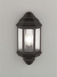 Franklite EXT6613 Matt Black Flush Wall Light With Clear Glass Panels