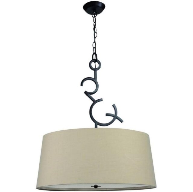 Mantra M5213 Argi 3 Light Single Pendant In Brown Oxide With Brown Shade