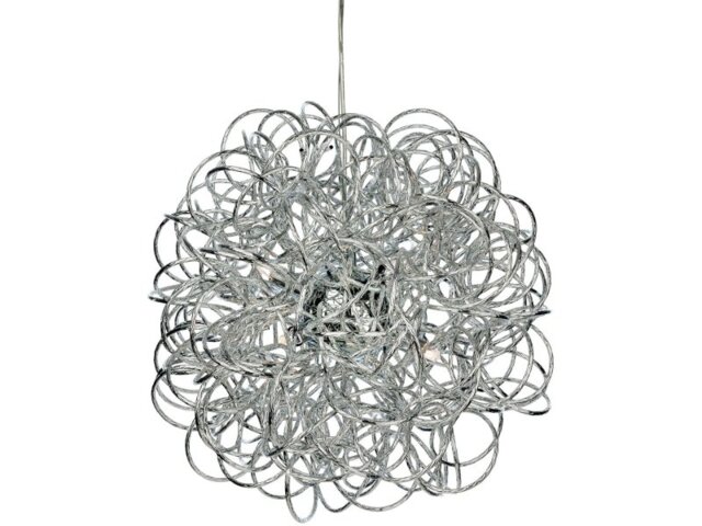 Firstlight Stella 3476CH Designer Chrome Swirl Ceiling Pendant Light