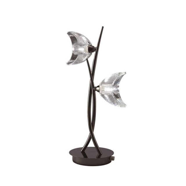 Mantra M1460BC Eclipse 2 Light Table Lamp In Black Chrome