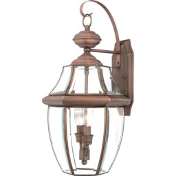 QZ-NEWBURY2-L-AC Newbury Large Outdoor Wall Lantern In Aged Copper - H: 508mm