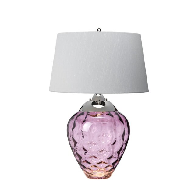 Quintiesse QN-SAMARA-TL-PLM Samara Table Lamp In Plum Tint And Polished Nickel Finish