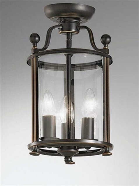 L7001/3 3 Light Antique Bronze Flush Lantern