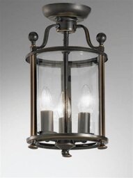 L7001/3 3 Light Antique Bronze Flush Lantern