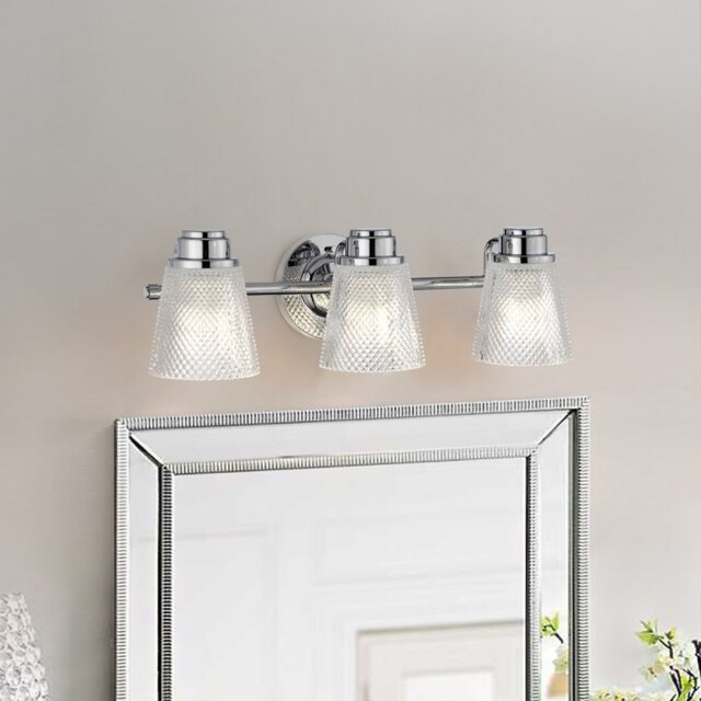 Quintiesse QN-HUDSON3-BATH Hudson 3 Light Bathroom Wall Light In Polished Chrome Finish