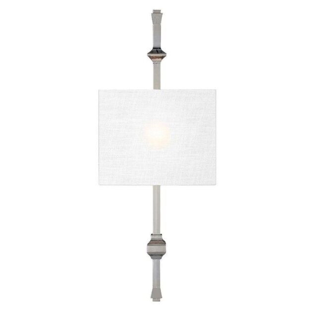 FE/TEVA1PN Teva 1 Light Wall Light In Polished Nickel With White Shade