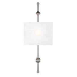 FE/TEVA1PN Teva 1 Light Wall Light In Polished Nickel With White Shade