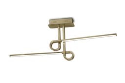 M6127 Cinto 2 Light LED Semi Flush Ceiling Light In Antique Brass