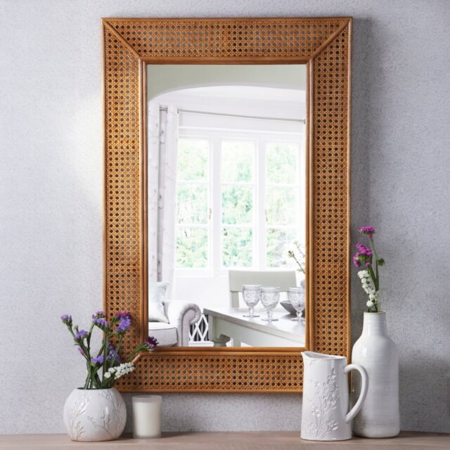 Laura Ashley Bayden Rattan Mirror 91 X 61cm LA3756689-Q