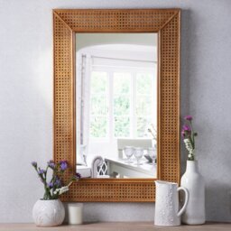 Laura Ashley Bayden Rattan Mirror 91 X 61cm LA3756689-Q