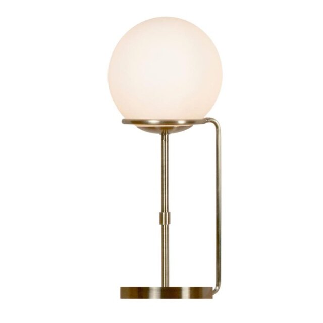 Searchlight 8092AB Sphere One Light Table Lamp In Antique Brass With Glass Shade
