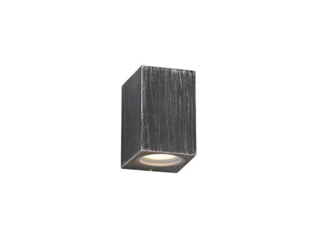 Poole 1 Light Rectangular Outdoor Wall Light In Black And Silver