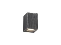 Poole 1 Light Rectangular Outdoor Wall Light In Black And Silver