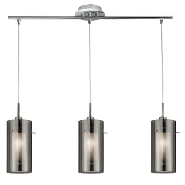 Searchlight 3303-3SM Duo 2 Bar 3 Light Ceiling Pendant with Cylinder Shades
