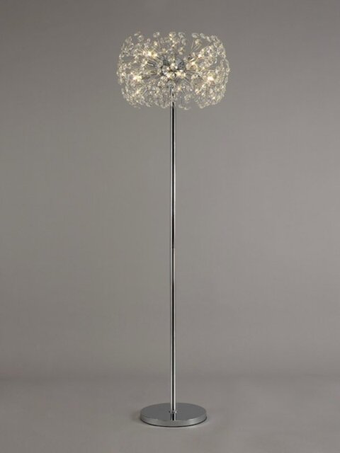 Fusion Floor Lamp 8 Light in a Polished Chrome Finish and Clear Crystal