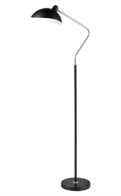 Franklite SL244 Standard Lamp 1 Light Floor Light In Matt Black And Chrome