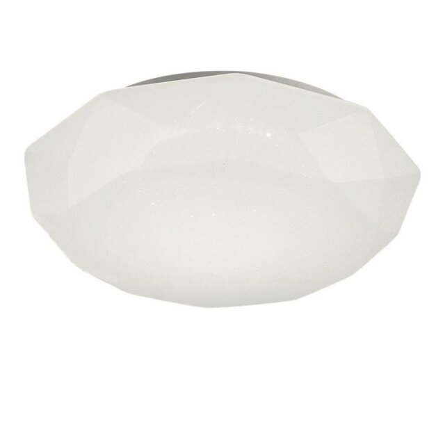 Mantra M5935 Diamante ii Large LED Warm White Flush Ceiling Light In White - Dia: 520mm
