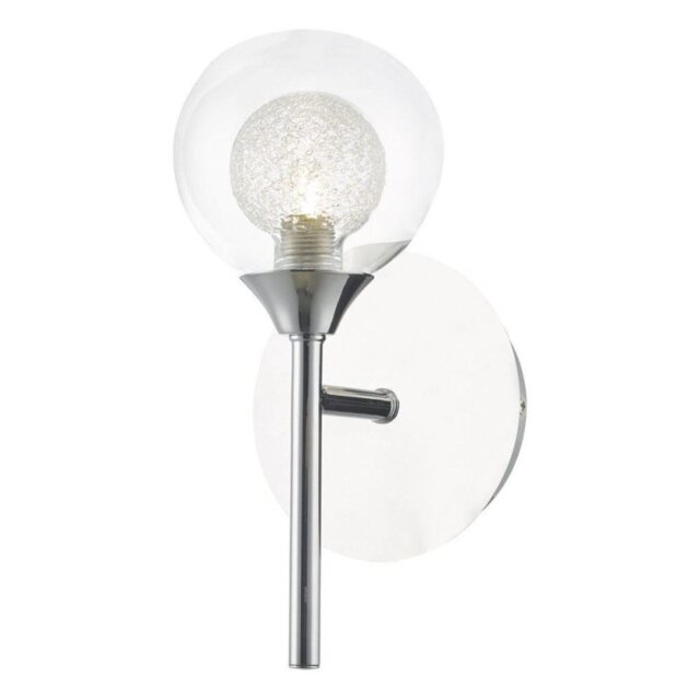 Dar ZEK0750 Zeke One Light Wall Light With Spun Glass Interior Shade