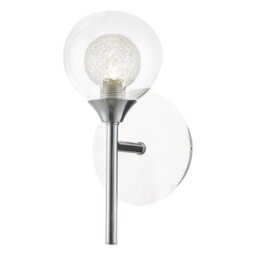 Dar ZEK0750 Zeke One Light Wall Light With Spun Glass Interior Shade