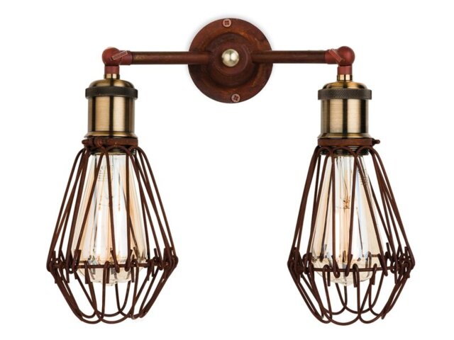 Firstlight 3713RB Arcade 2 Light Wall Light In Rustic Brown