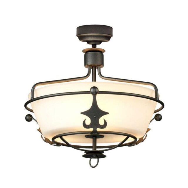 Elstead WINDSOR/SFGR Windsor 3 Light Semi Flush/Pendant In Graphite