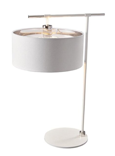 BALANCE/TL WPN Balance Table Lamp In White And Polished Nickel