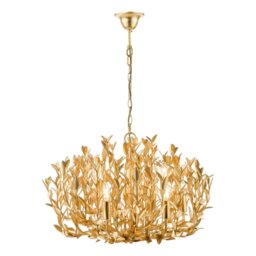 Dar Lighting Silvius 9 Light Ceiling Pendant Light In Gold Leaf Finish