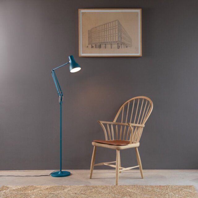 Anglepoise 32888 Type 75 Floor Light In Saxon Blue Finish