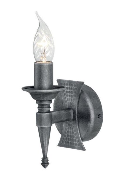 Elstead Saxon SAX1 BLK/SIL 1 Light Beaten Wall Light