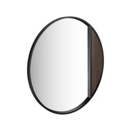 Dar Wisebuys Rasmus Mirror in Mocha Veneer and Matt Black 50cm