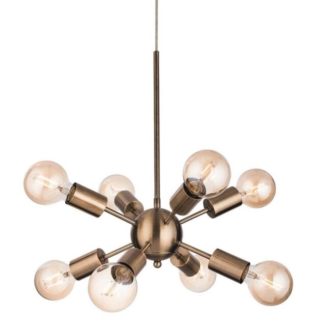Firstlight 3710AB Alfa 8 Light Ceiling Pendant Light In Antique Brass