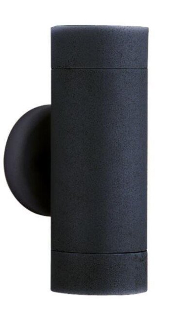 Searchlight 6009-2BK-LED 2 Light Wall Light In Black With Glass Diffuser