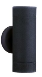 Searchlight 6009-2BK-LED 2 Light Wall Light In Black With Glass Diffuser