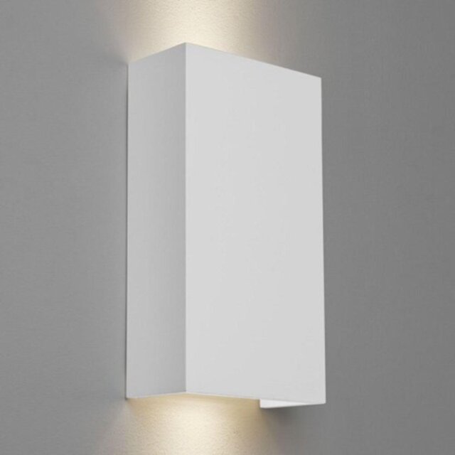 Astro 1315002 Pella 190 GU10 Minimalist Double Wall Light in Plaster Finish