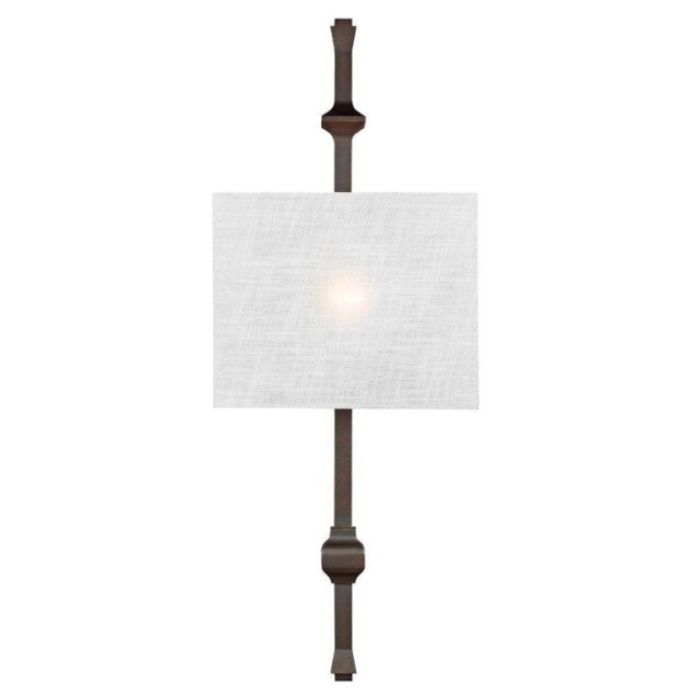 FE/TEVA1ANBZ Teva 1 Light Wall Light In Antique Bronze With White Shade