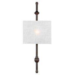 FE/TEVA1ANBZ Teva 1 Light Wall Light In Antique Bronze With White Shade