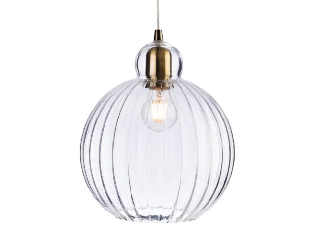 Firstlight 7649AB Victory 1 Light Ceiling Pendant In Antique Brass - Dia: 250mm