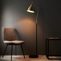 Endon 98748 Franklin Task Floor Lamp In Antique Brass Finish