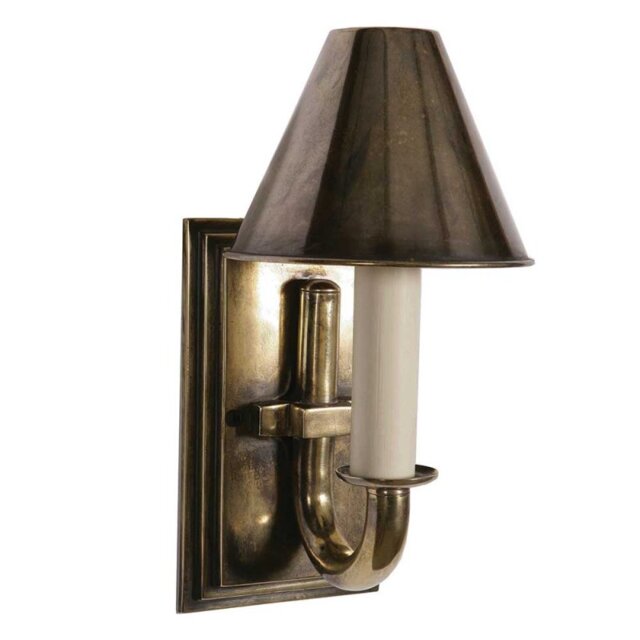 726 Eton 2 Light Brass Wall Light With Optional Shade - product_finish:Light Antique-shades:Fitting only (without shade)
