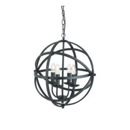 Searchlight 2474-4BK Orbit 4 Light Ceiling Pendant Light In Matt Black