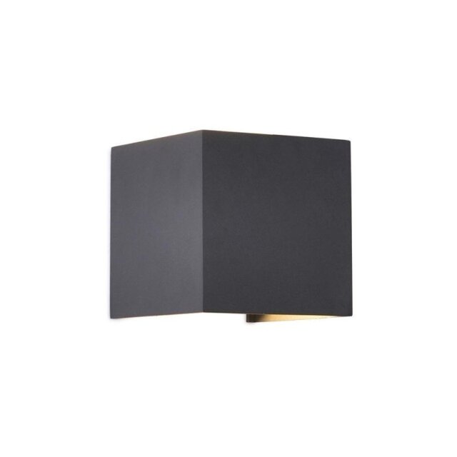 Mantra M6520 Davos Square Outdoor LED Wall Light In Anthracite - Width: 100mm