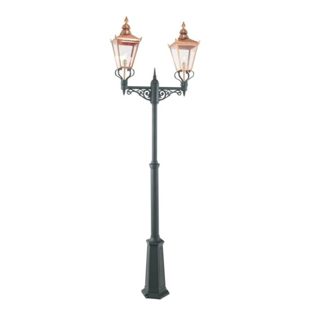 Norlys CS6-COPPER Chelsea Twin Lamp Post Copper with Clear Lens
