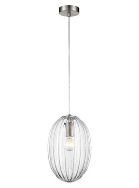 Franklite PCH223 Almond 1 Light Small Ceiling Pendant Light In Clear Glass Finish