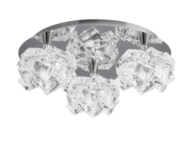 Mantra M3955 Artic 3 Light Flush Round Ceiling Light In Chrome With Clear Glass