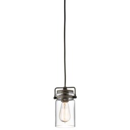 KL-BRINLEY-MP-OZ Brinley 1 Light Bronze Vintage Glass Ceiling Pendant Light
