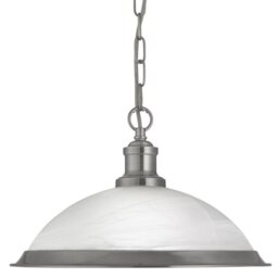 Searchlight 1591SS Bistro Ceiling Pendant Light in Satin Silver