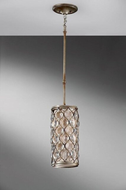 FE/LUCIA/P/D Burnished Silver Lucia Crystal Ceiling Pendant