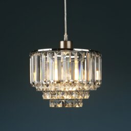 Laura Ashley Vienna Crystal Glass Easy Fit Ceiling Lampshade In Polished Chrome